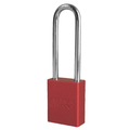 American Lock American Lock Red Anodized Aluminum Safety Padlock W/3" Tall Shackle,  A1107RED1KEY